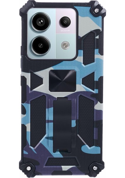 Xiaomi Redmi Note 13 Pro 5g Kılıf Kamuflaj Pc+Tpu Telefon Kılıfı, Kickstand-Lacivert (Yurt Dışından)