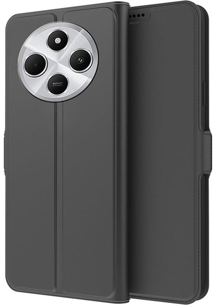 Xiaomi Poco C75 4g Kılıf Darbeye Dayanıklı Tpu Iç Kabuk Deri Telefon Kapak Kartı Yuvası-Siyah (Yurt Dışından)