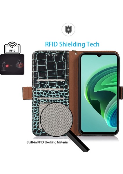Xiaomi Redmi Için Not 12 Pro 5g Timsah Doku Hakiki Dana Derisi Deri Kılıf Cüzdan Standı Rfıd Engelleme Fonksiyonlu Hırsızlığa Karşı Telefon Kapağı-Yeşil (Yurt Dışından) indirimleri