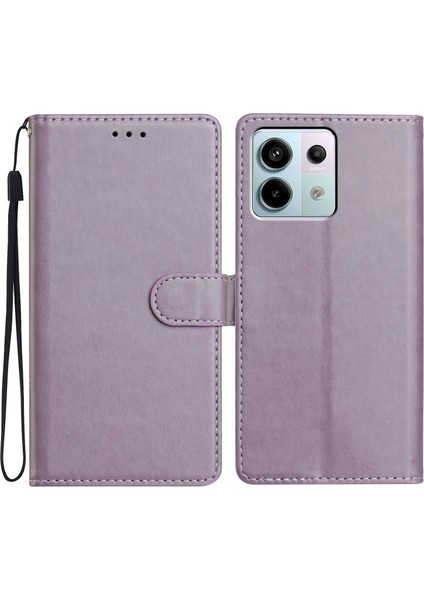 Xiaomi Redmi Note 13 Pro 5g Deri Telefon Kılıfı Cüzdan Standı Kapağı ile Kullanışlı Kayış-Mor (Yurt Dışından)