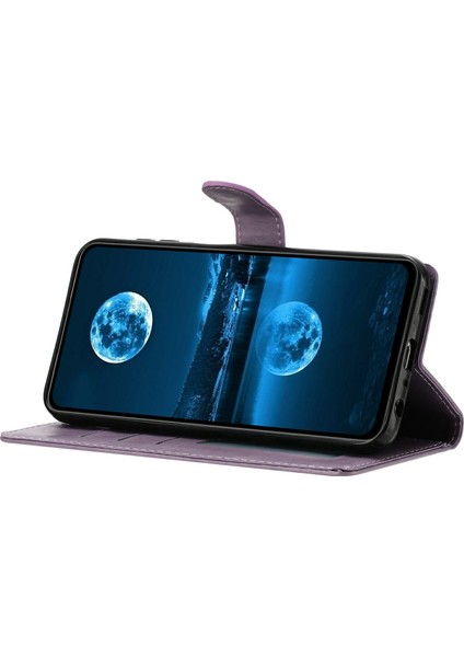 Xiaomi Redmi Note 13 Pro 5g Deri Telefon Kılıfı Cüzdan Standı Kapağı ile Kullanışlı Kayış-Mor (Yurt Dışından)