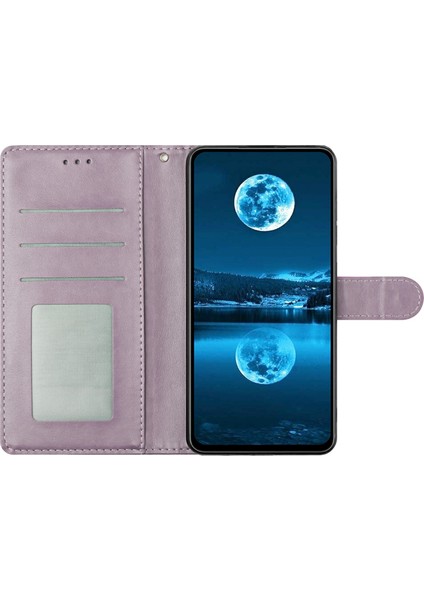 Xiaomi Redmi Note 13 Pro 5g Deri Telefon Kılıfı Cüzdan Standı Kapağı ile Kullanışlı Kayış-Mor (Yurt Dışından)