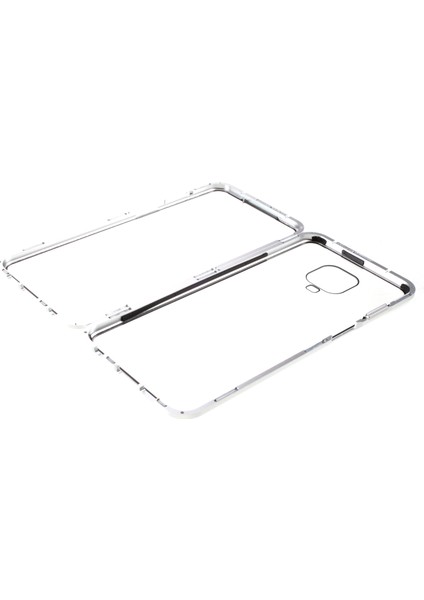 Xiaomi Redmi Note 9s Max-Gümüş Için Metal + Temperli Cam Çıkarılabilir 2'si 1 Arada Kabuk (Yurt Dışından)