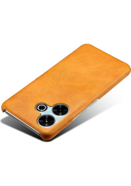 Xiaomi Redmi 13 4g Kılıf Buzağı Dokusu Pu Deri Sert Pc Koruyucu Telefon Kapağı-Turuncu (Yurt Dışından) modelleri