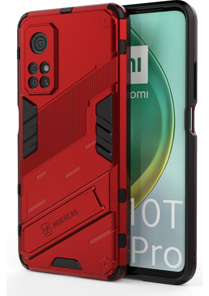 Xiaomi Mi 10T Pro 5g/xiaomi Mi 10T 5g-Kırmızı Için Pc+Tpu Hibrit Telefon Kılıfı Koruyucu Arka Kapak (Yurt Dışından)