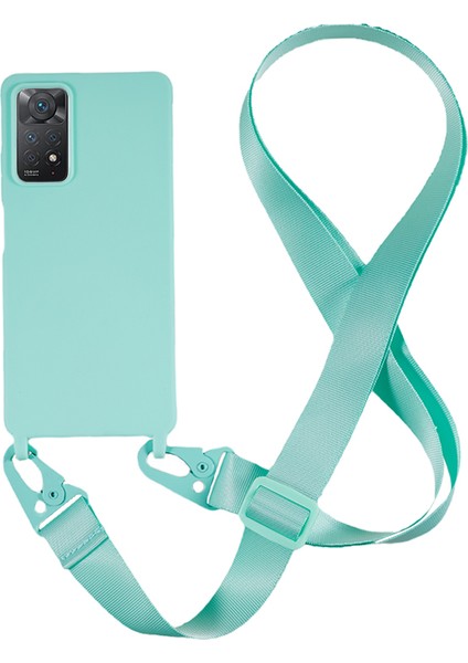 Xiaomi Redmi Note 11 Pro 4g(Mediatek) Tpu Kapaklı Mat Telefon Kılıfı, Geniş Kordon-Nane Yeşili Için (Yurt Dışından)