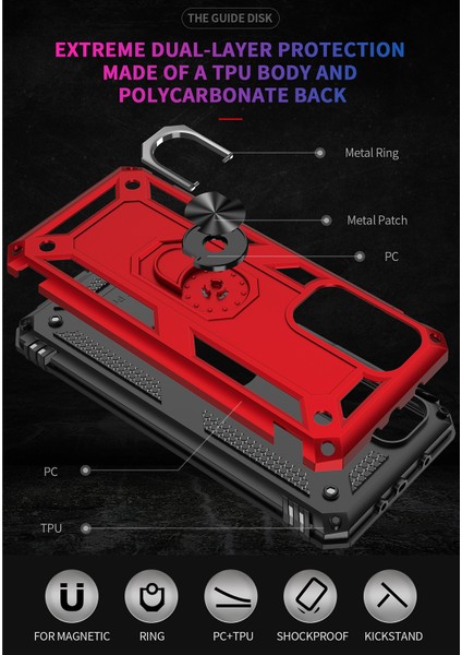 Xiaomi Mi 10T Pro 5g/mi 10T 5g Kickstand Telefon Kapağı Için Armor Anti-Fall Hibrit Pc+Tpu Kabuk (Yurt Dışından)