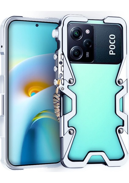 Xiaomi Poco X5 Pro 5g Kılıf Sağlam Alüminyum Alaşımlı Telefon Kapağı-Gümüş (Yurt Dışından)