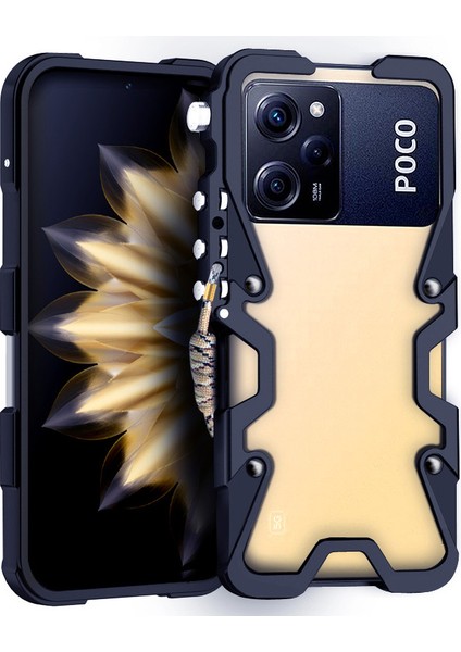 Xiaomi Poco X5 Pro 5g Kılıf Için Sağlam Alüminyum Alaşımlı Telefon Kapağı-Siyah (Yurt Dışından)