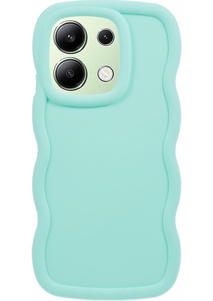 Xiaomi Redmi Note 13 4g Kılıf Dalga Kenar Tpu Kapak Temperli Cam Film-Bebek Mavisi Için (Yurt Dışından)