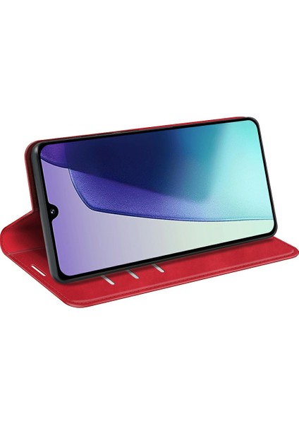 Xiaomi Redmi 14C 4g Kılıf Skin-Touch Deri Cüzdan Telefon Kapağı-Kırmızı (Yurt Dışından) modelleri