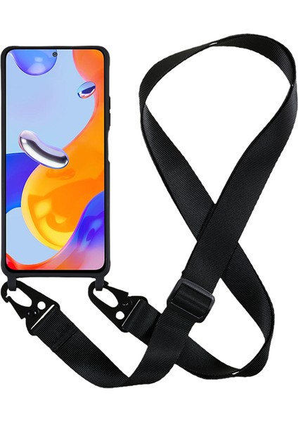Xiaomi Redmi Note 11 Pro 4g(Mediatek) Tpu Kapaklı Mat Telefon Kılıfı, Geniş Kordonlu-Siyah (Yurt Dışından) fiyatları