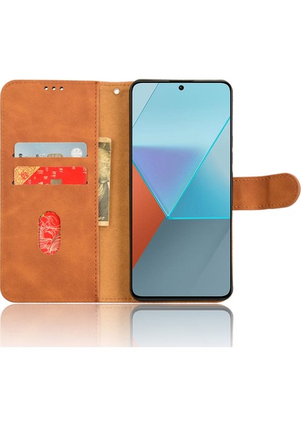 Xiaomi Poco X6 5g Cüzdan Kılıfı Için Ten Dokunuşlu Doku Deri Telefon Kapağı-Kahverengi (Yurt Dışından) fiyatları