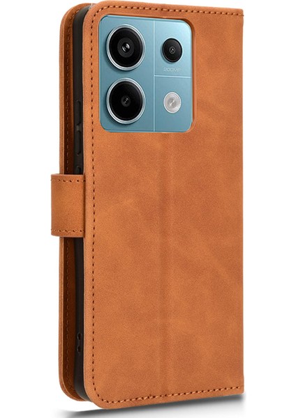 Xiaomi Poco X6 5g Cüzdan Kılıfı Için Ten Dokunuşlu Doku Deri Telefon Kapağı-Kahverengi (Yurt Dışından) indirimleri