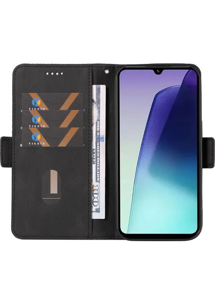 Xiaomi Redmi Için 14C 4g Kılıf Eşkenar Dörtgen Pu Deri Flip Cüzdan Telefon Kapağı-Siyah (Yurt Dışından) fiyatları