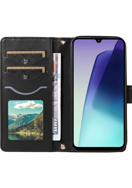 Xiaomi Redmi 14C 4g Kılıf Cüzdan Eşkenar Dörtgen Deri Telefon Kılıfı, Omuz Askılı, Bilek Askısı-Siyah (Yurt Dışından) modelleri