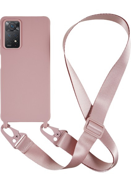 Xiaomi Redmi Note 11 Pro 4g(Mediatek) Tpu Kapak Mat Telefon Kılıfı, Geniş Kordonlu-Koyu Pembe (Yurt Dışından)