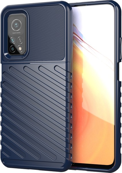 Xiaomi Mi 10T 5G/10T Pro 5g-Koyu Mavi Için Thunder Serisi Twill Texture Yumuşak Tpu Kapak (Yurt Dışından)