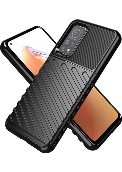 Xiaomi Mi 10T 5G/10T Pro 5g-Siyah Için Thunder Serisi Twill Texture Yumuşak Tpu Kapak (Yurt Dışından)