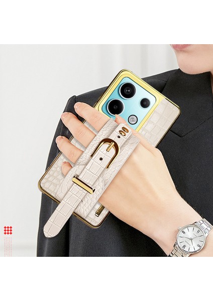 Xiaomi Redmi Note 13 Pro 5g Kılıf Deri + Tpu Çizilmez Telefon Kılıfı - Bileklik-Kırmızı (Yurt Dışından) fiyatları