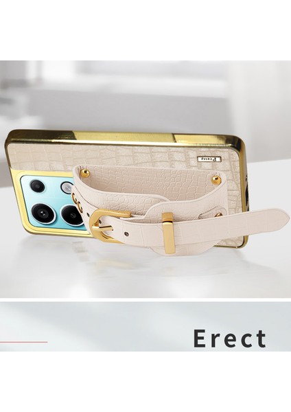 Xiaomi Redmi Note 13 Pro 5g Kılıf Deri + Tpu Çizilmez Telefon Kılıfı - Bileklik-Kırmızı (Yurt Dışından) fırsatları