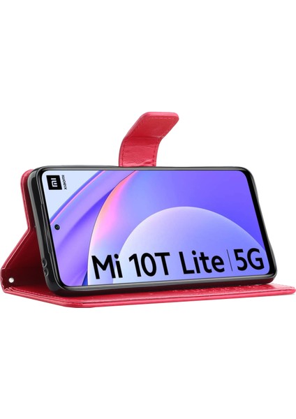 Xiaomi Redmi Note 9 Pro 5g-Kırmızı Için Baskı Ağacı Baykuş Pu Deri Cüzdan Kılıf (Yurt Dışından)