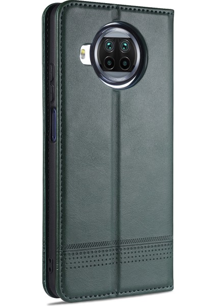 Xiaomi Mi 10T Lite 5g-Yeşil Için Otomatik Emmeli Deri Kabuk Stand Kılıfı (Yurt Dışından)