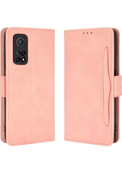 Xiaomi Redmi K30S-PEMBE Için Çoklu Kart Yuvaları Deri Cüzdan Telefon Kılıfı (Yurt Dışından) modelleri