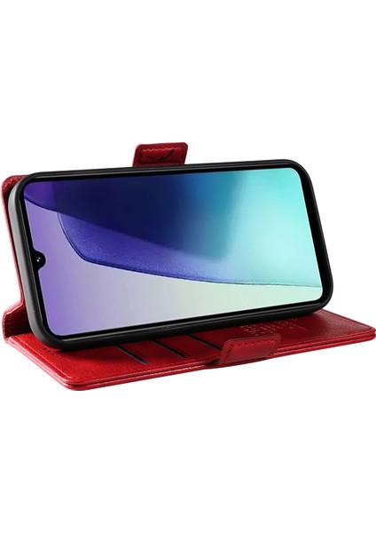 Xiaomi Redmi Için 14C 4g Kılıf Yan Toka Pu Deri Telefon Kapağı Litchi Doku-Kırmızı (Yurt Dışından) modelleri