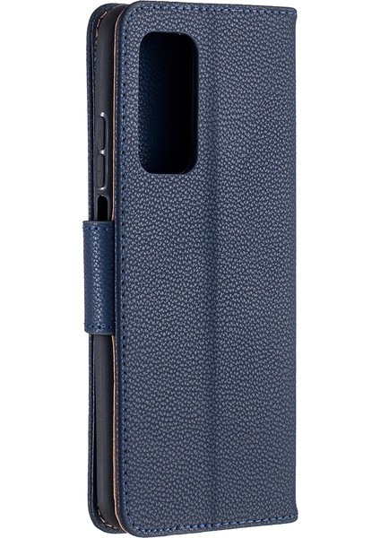 Xiaomi Redmi K30S-KOYU Mavi Için Litchi Deri Cüzdan Deri Stand Kılıfı (Yurt Dışından) modelleri