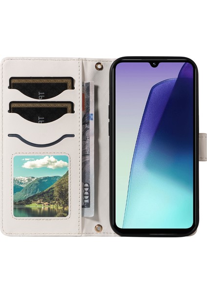 Xiaomi Redmi 14C 4g Kılıf Cüzdan Eşkenar Dörtgen Deri Telefon Kılıfı, Omuz Askılı, Bilek Kayışı-Beyaz (Yurt Dışından) modelleri