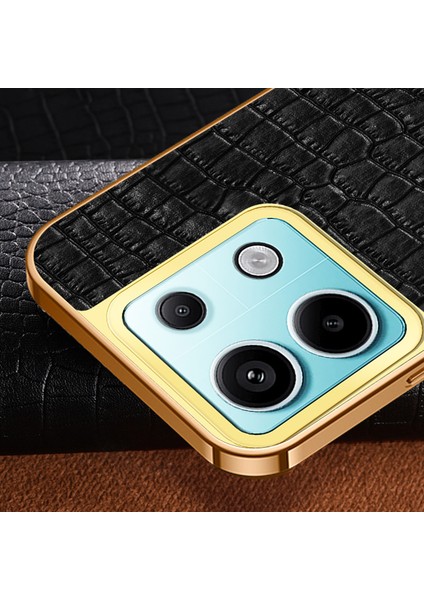 Xiaomi Redmi Note 13 Pro 5g Cep Telefonu Kılıfı Timsah Dokulu Deri + Halkalı Tpu Kapak Kickstand-Beyaz (Yurt Dışından)