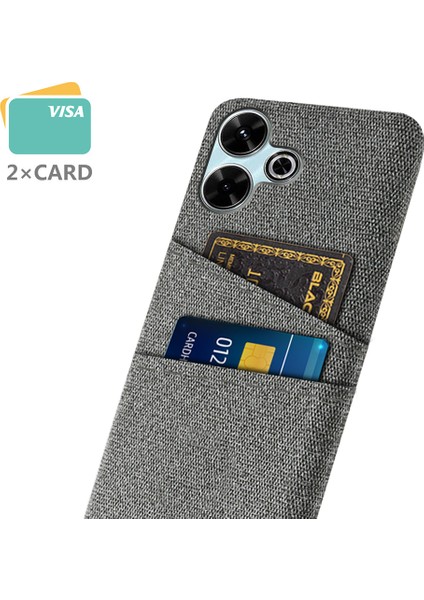 Xiaomi Redmi 13 4g Kılıf Bezi + Çift Kart Yuvalı Sert Pc Telefon Kapağı-Gri (Yurt Dışından) fiyatları