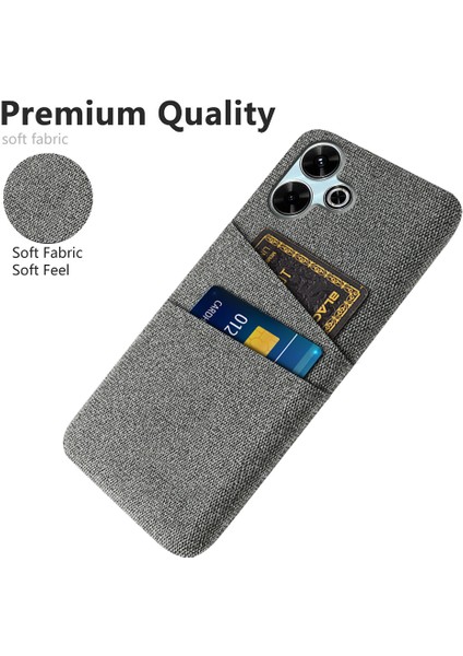Xiaomi Redmi 13 4g Kılıf Bezi + Çift Kart Yuvalı Sert Pc Telefon Kapağı-Gri (Yurt Dışından) modelleri