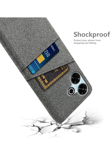 Xiaomi Redmi 13 4g Kılıf Bezi + Çift Kart Yuvalı Sert Pc Telefon Kapağı-Gri (Yurt Dışından) fırsatları