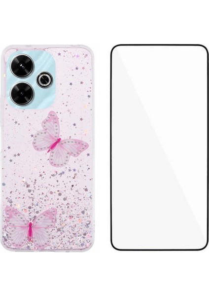 Xiaomi Redmi 13 5g/4g Kılıf Ekran Filmi Tpu Telefon Kapağı Pvc Epoksi-Pembe (Yurt Dışından)