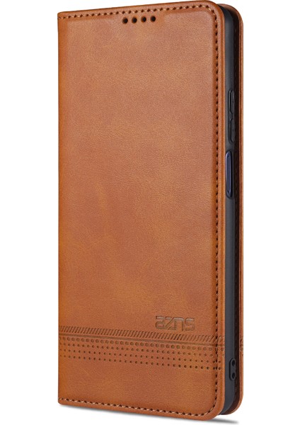 Xiaomi Mi 10T Lite 5g-Kahverengi Için Otomatik Emilmiş Deri Kabuk Stand Kılıfı (Yurt Dışından)