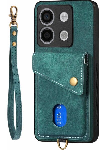 D1 Xiaomi Poco X6 5g Retro Kılıf Kart Yuvası Kickstand Deri + Tpu Telefon Kapağı-Yeşil (Yurt Dışından) fırsatları