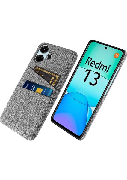 Xiaomi Redmi 13 4g Kılıf Bezi + Çift Kart Yuvalı Sert Pc Telefon Kapağı-Açık Gri (Yurt Dışından)