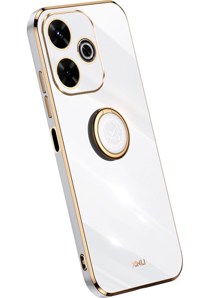 Xiaomi Redmi 13 5g/4g Kılıf Halkası Kickstand Galvanik Tpu Telefon Kapağı-Beyaz (Yurt Dışından)