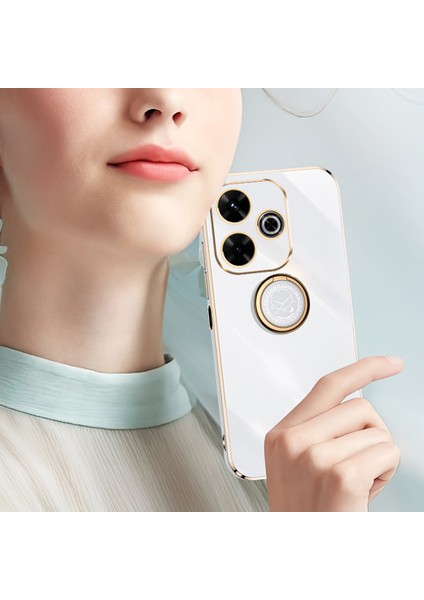Xiaomi Redmi 13 5g/4g Kılıf Halkası Kickstand Galvanik Tpu Telefon Kapağı-Beyaz (Yurt Dışından) fırsatları
