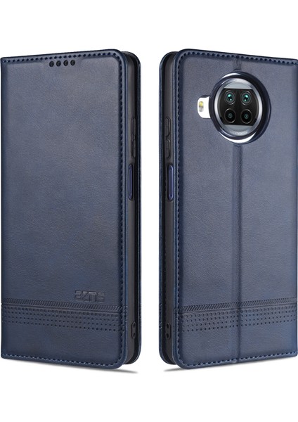 Xiaomi Mi 10T Lite 5g-Mavi Için Otomatik Emilmiş Deri Kabuk Stand Kılıfı (Yurt Dışından)
