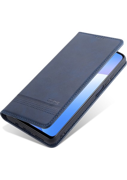 Xiaomi Mi 10T Lite 5g-Mavi Için Otomatik Emilmiş Deri Kabuk Stand Kılıfı (Yurt Dışından)