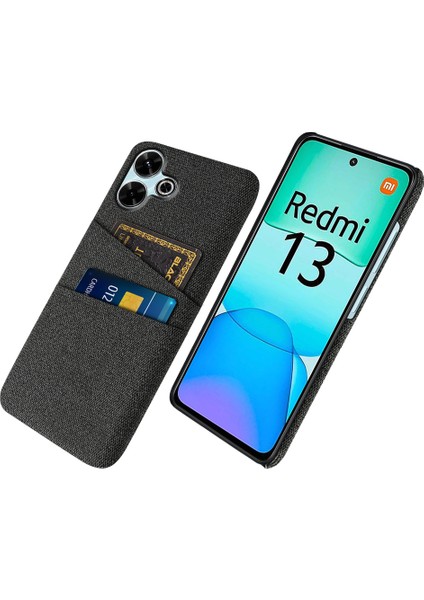 Xiaomi Redmi 13 4g Kılıf Bezi + Çift Kart Yuvalı Sert Pc Telefon Kapağı-Siyah (Yurt Dışından)