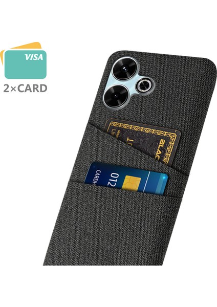 Xiaomi Redmi 13 4g Kılıf Bezi + Çift Kart Yuvalı Sert Pc Telefon Kapağı-Siyah (Yurt Dışından) fiyatları