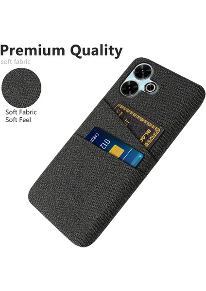 Xiaomi Redmi 13 4g Kılıf Bezi + Çift Kart Yuvalı Sert Pc Telefon Kapağı-Siyah (Yurt Dışından) modelleri