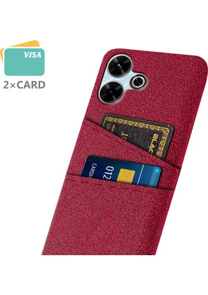 Xiaomi Redmi 13 4g Kılıf Bezi + Çift Kart Yuvalı Sert Pc Telefon Kapağı-Kırmızı (Yurt Dışından) fiyatları