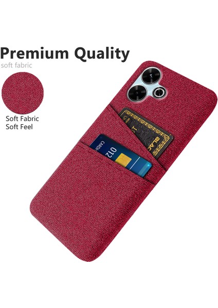 Xiaomi Redmi 13 4g Kılıf Bezi + Çift Kart Yuvalı Sert Pc Telefon Kapağı-Kırmızı (Yurt Dışından) modelleri