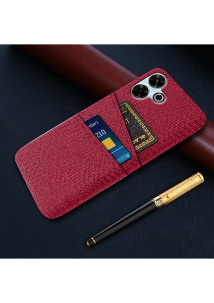 Xiaomi Redmi 13 4g Kılıf Bezi + Çift Kart Yuvalı Sert Pc Telefon Kapağı-Kırmızı (Yurt Dışından) indirimleri
