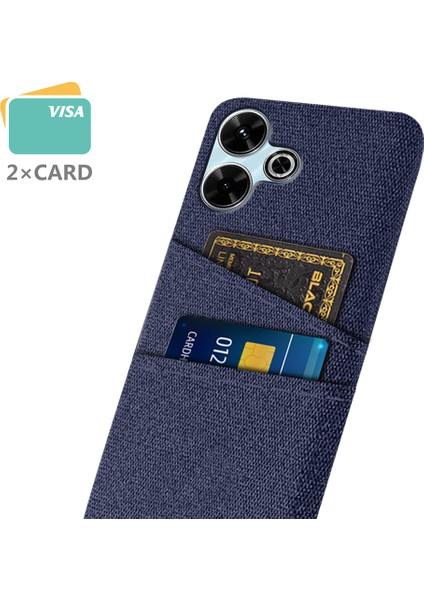 Xiaomi Redmi 13 4g Kılıf Bezi + Çift Kart Yuvalı Sert Pc Telefon Kapağı-Mavi (Yurt Dışından) fiyatları